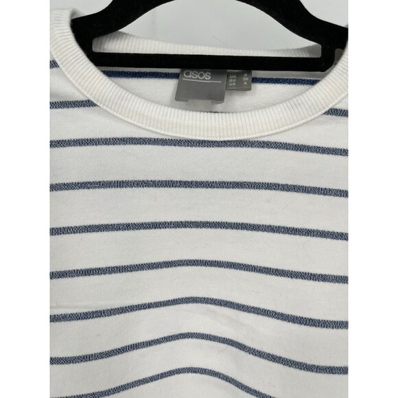 Asos Ladies Navy Stripe Jersey Knit Long Sleeve Top Size Small - Picture 4 of 15